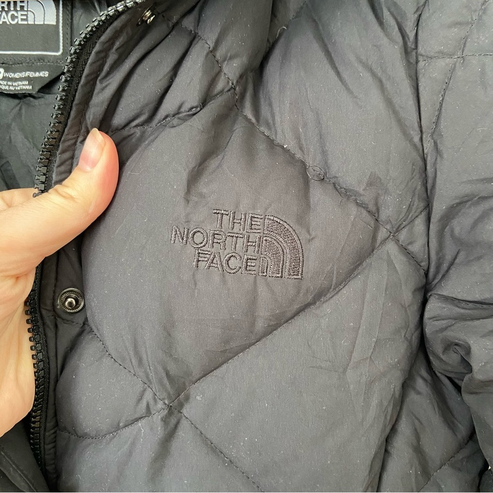 The North Face Women’s 600 Down Filled Long Black Parka Winter Coat Hood XS - Picture 4 of 9